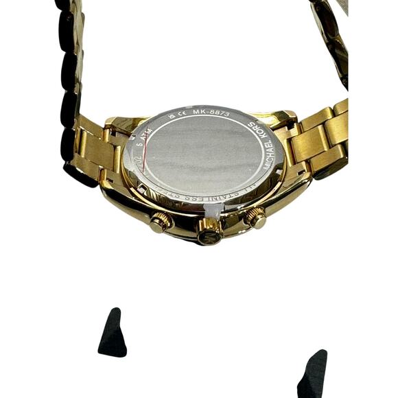 Michael Kors Men's Chronograph Layton Gold Tone Stainless Steel Glam Watch 45mm - Picture 11 of 11